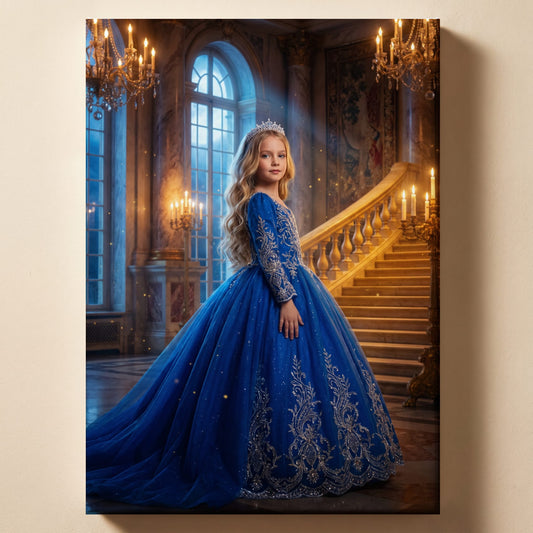 Personalized princess artwork shown on canvas