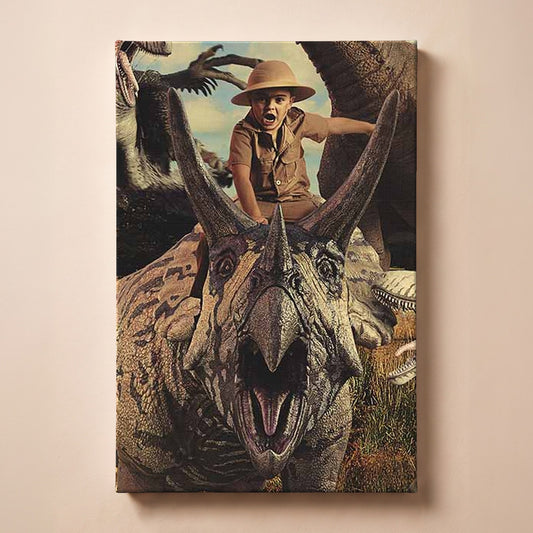 Personalized Dino Chaos portrait canvas