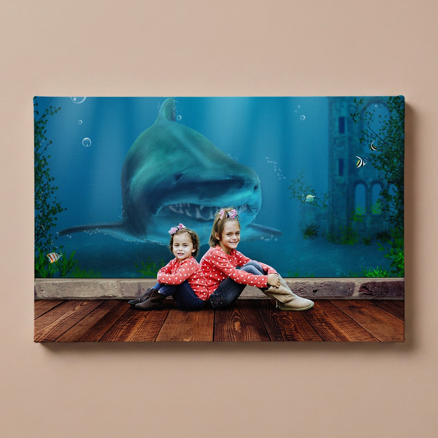 Personalized Aquarium Shark portrait canvas